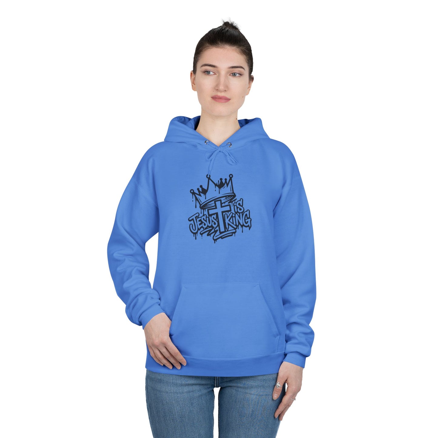 C- Jesus Is King Hoodie — Christian Crown Graphic Pullover