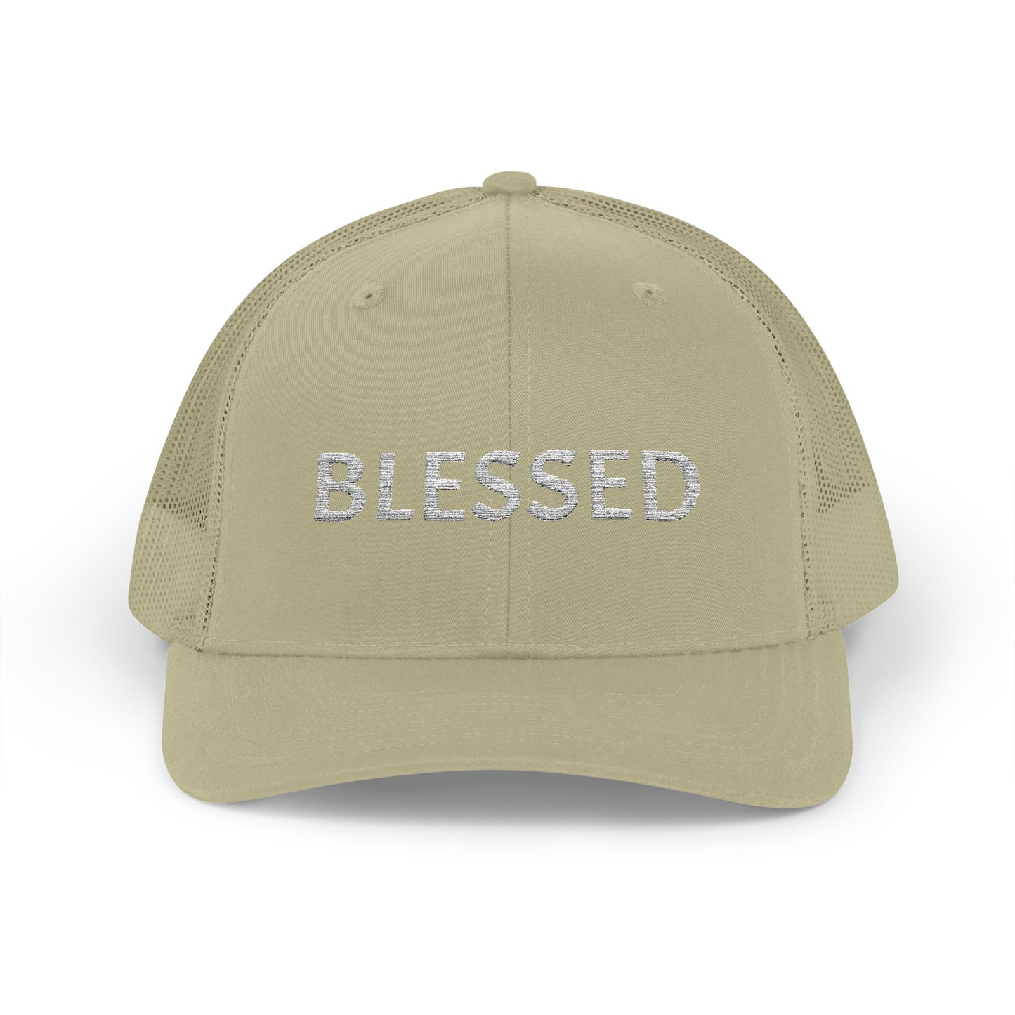 C- Blessed Trucker Cap — Embroidered 'BLESSED' Snapback Hat
