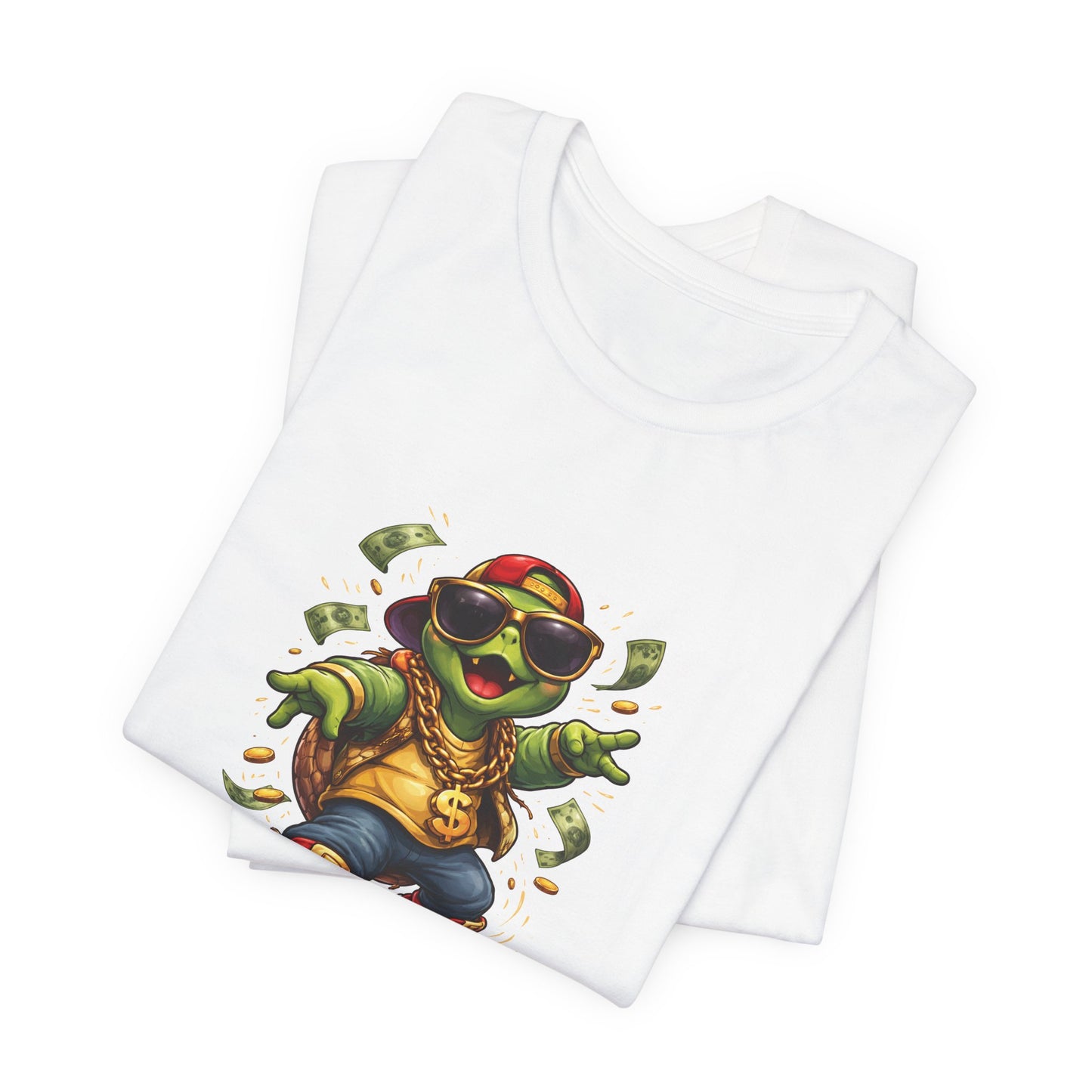 GA- Money Turtle Graphic Tee — Cool Hip-Hop Turtle with Sunglasses and Cash