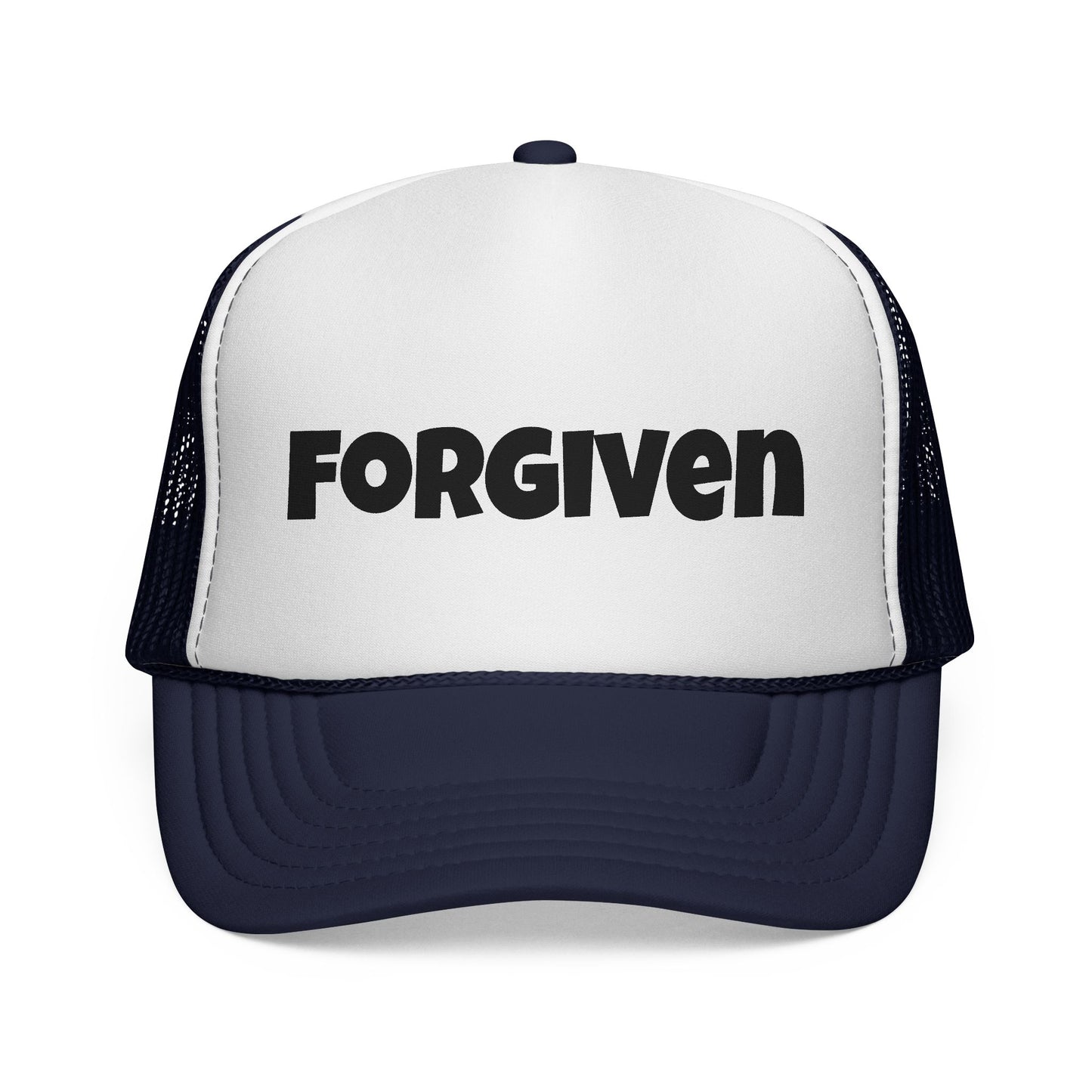 C- Forgiven Trucker Cap — Christian Faith Message Mesh Hat