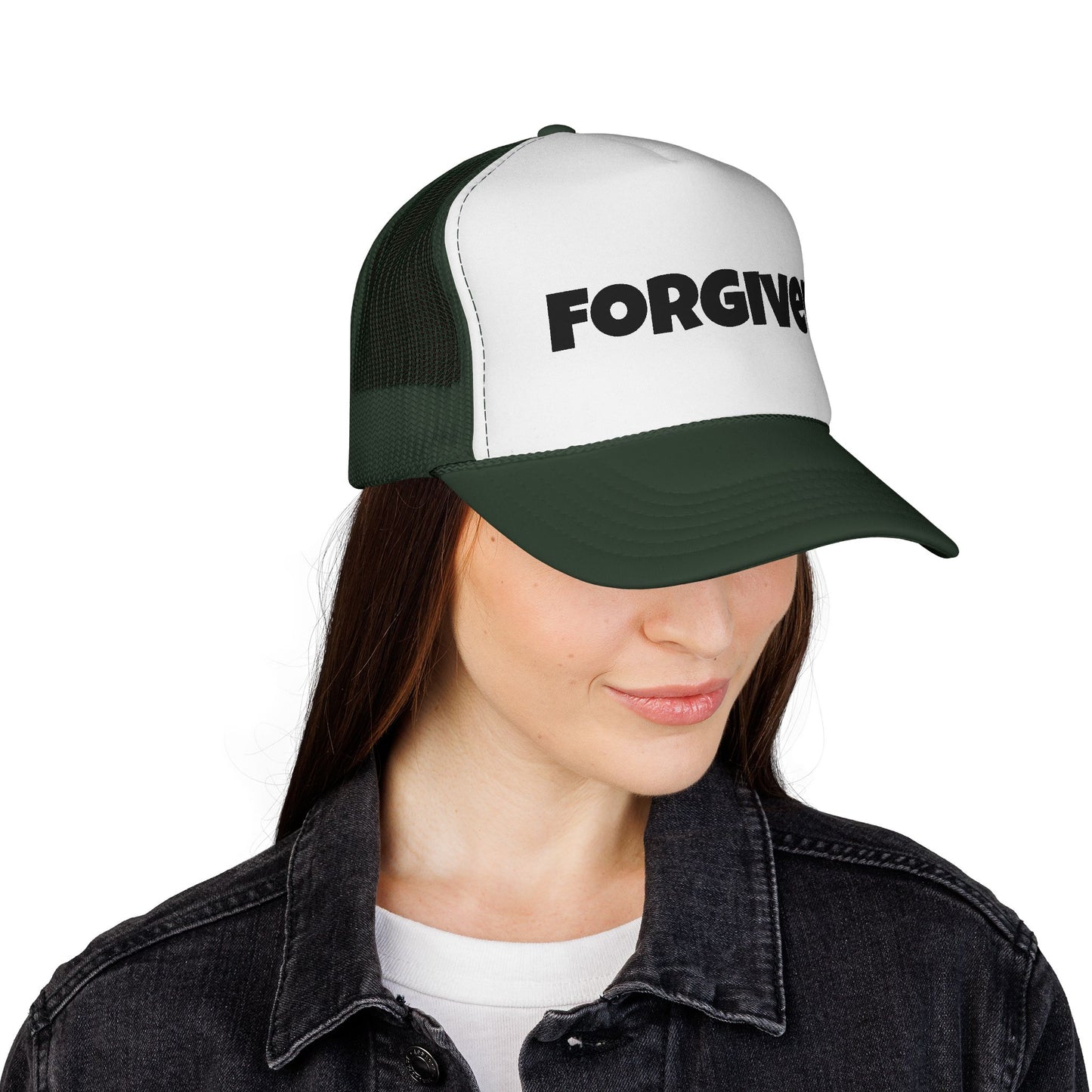 C- Forgiven Trucker Cap — Christian Faith Message Mesh Hat