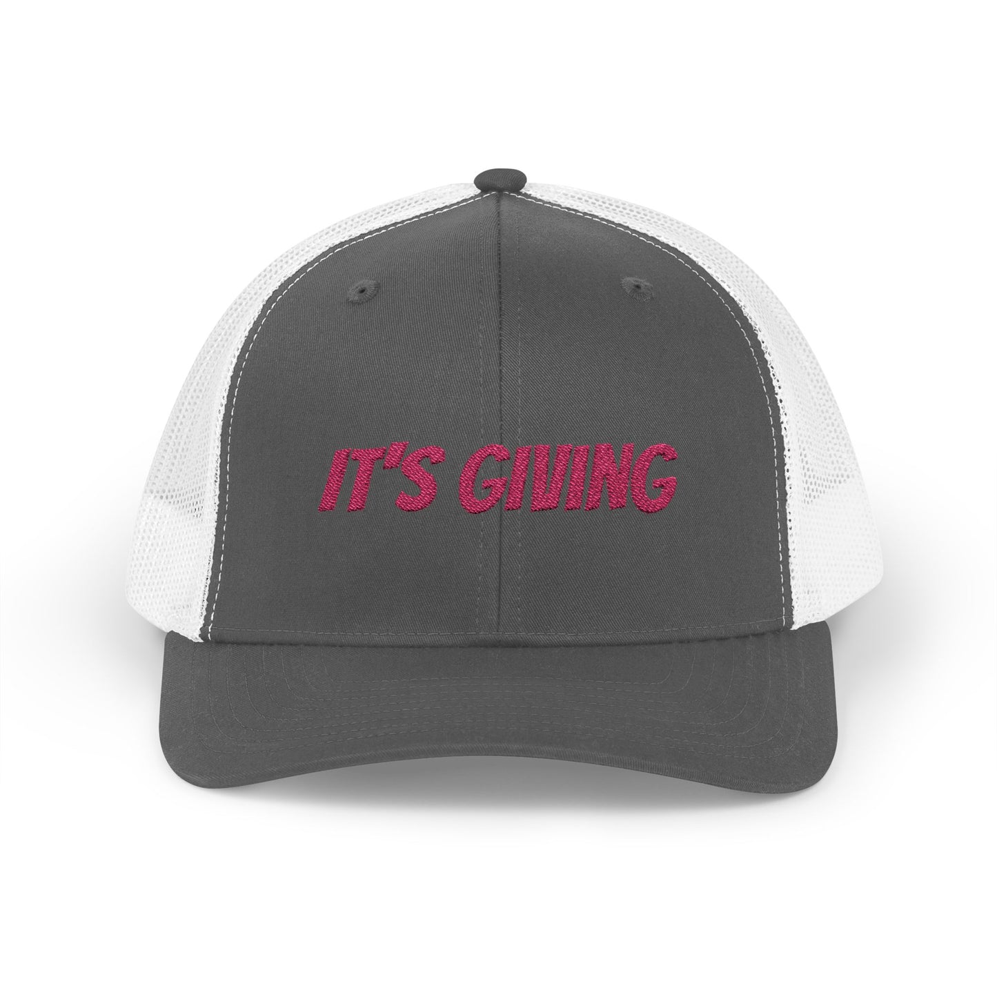 GA- It's Giving Snapback Trucker Hat — Graphic Mesh Baseball Cap