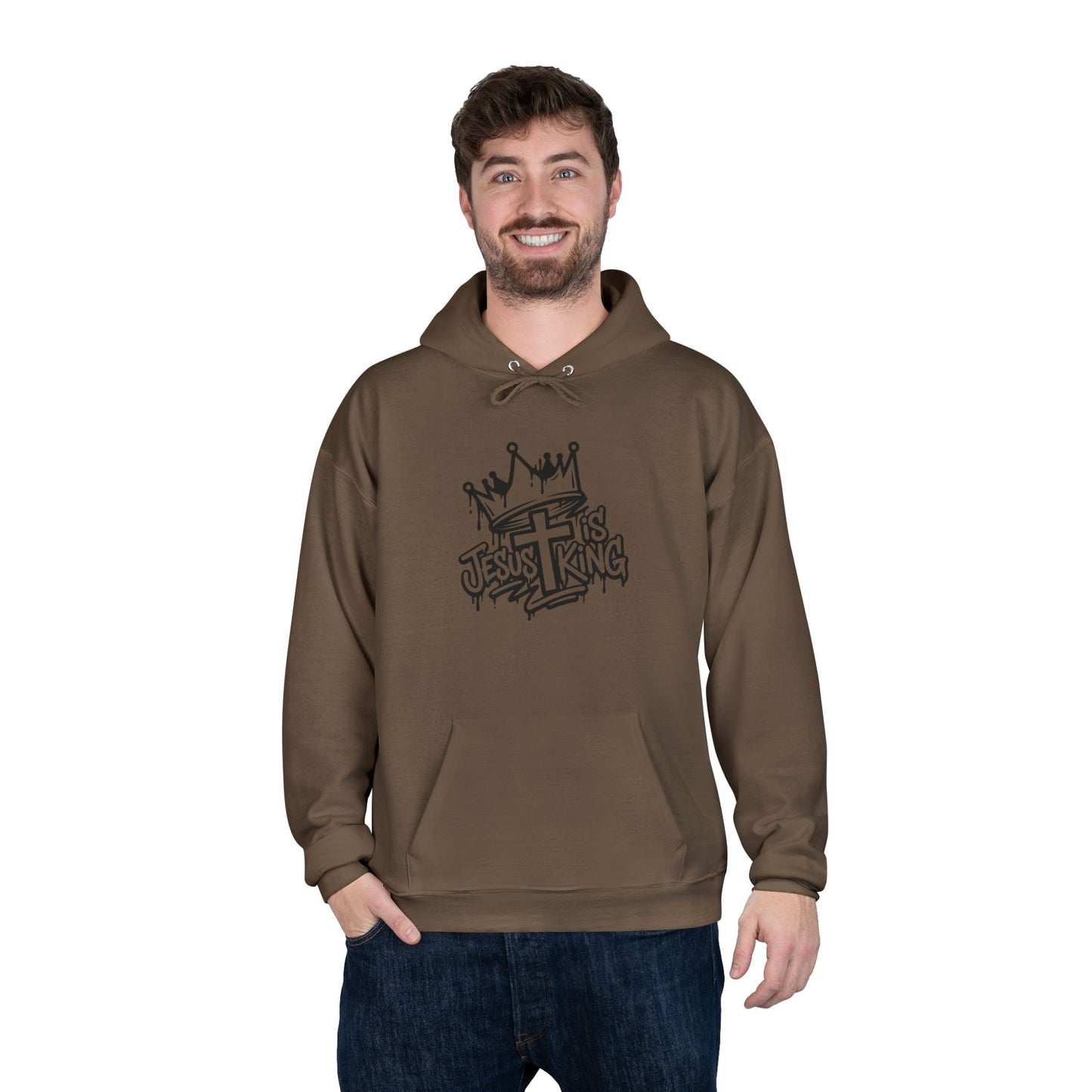 C- Jesus Is King Hoodie — Christian Crown Graphic Pullover