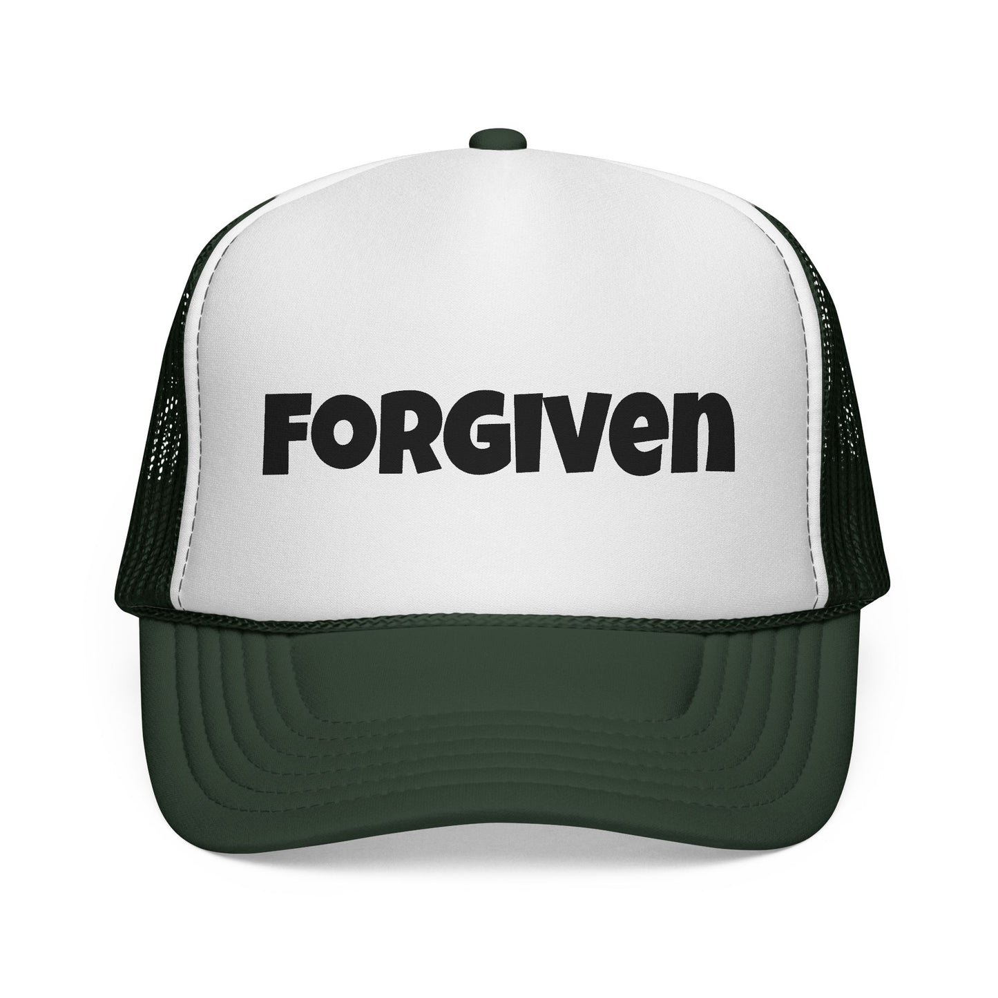 C- Forgiven Trucker Cap — Christian Faith Message Mesh Hat