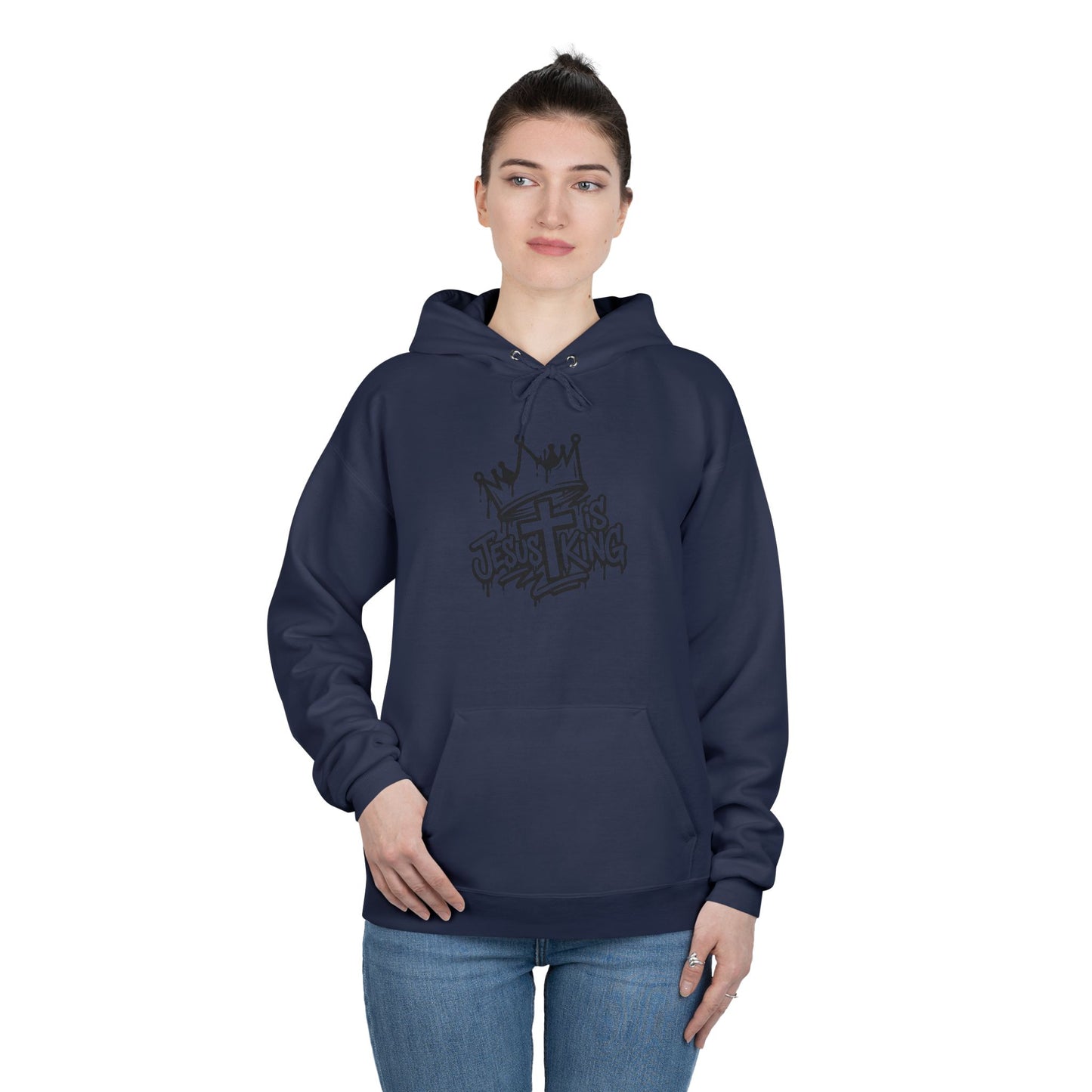 C- Jesus Is King Hoodie — Christian Crown Graphic Pullover
