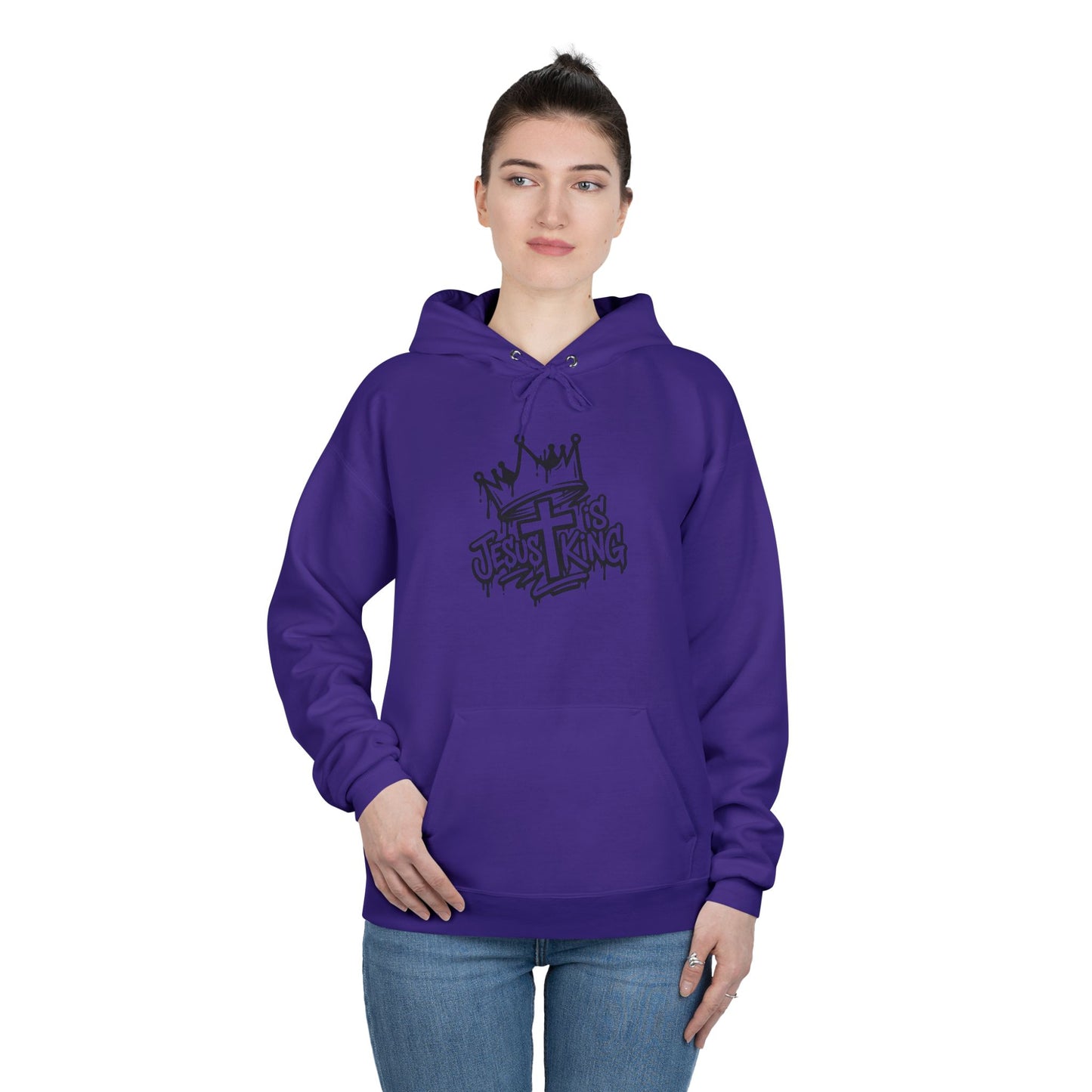 C- Jesus Is King Hoodie — Christian Crown Graphic Pullover