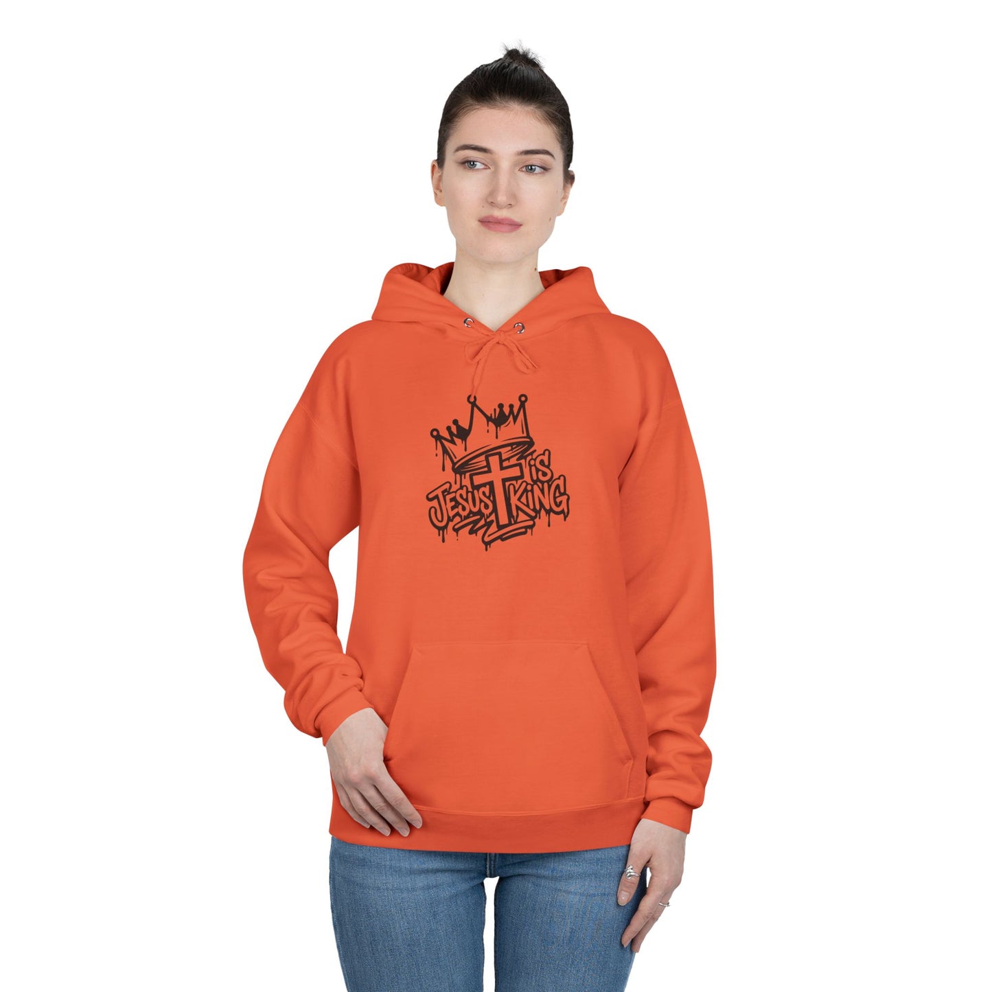 C- Jesus Is King Hoodie — Christian Crown Graphic Pullover