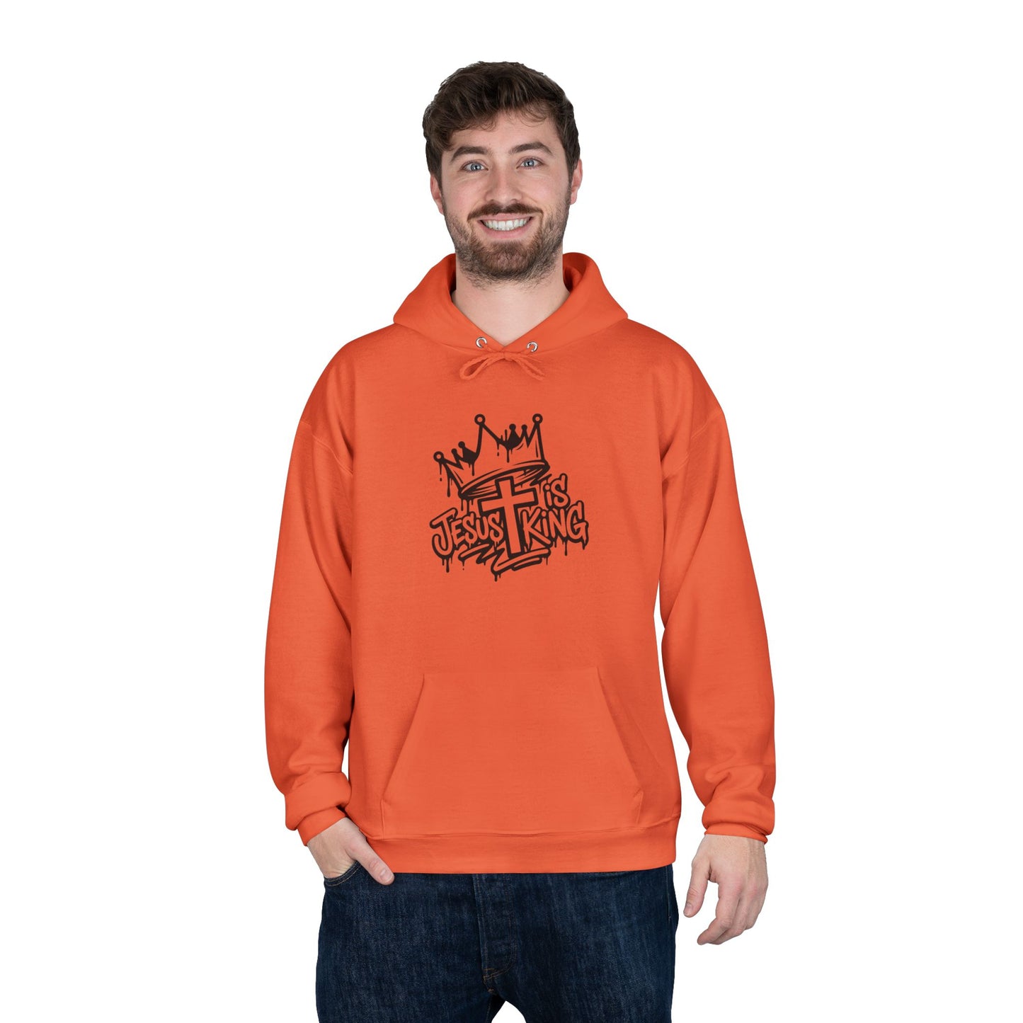 C- Jesus Is King Hoodie — Christian Crown Graphic Pullover