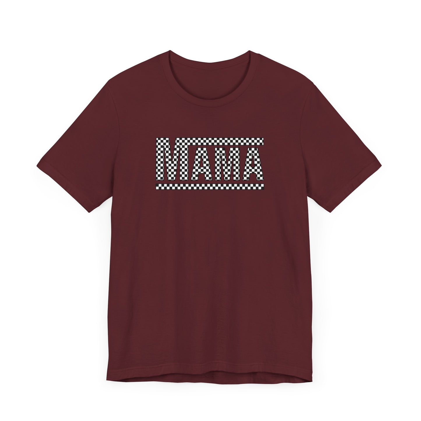 M- MAMA CHECKERED Jersey Short Sleeve Tee