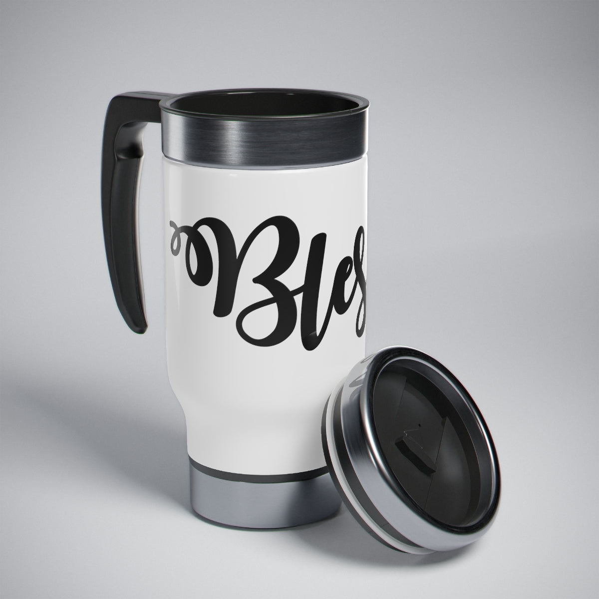 C- Blessed Stainless Steel Travel Mug with Handle, 14oz