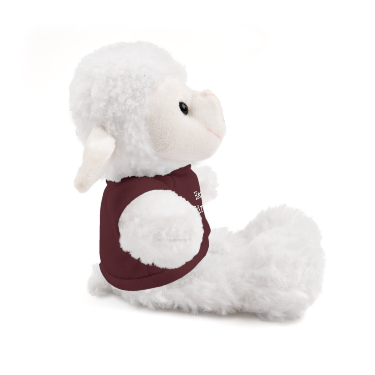 SA- Happy Birthday White Font Stuffed Animals with Tee