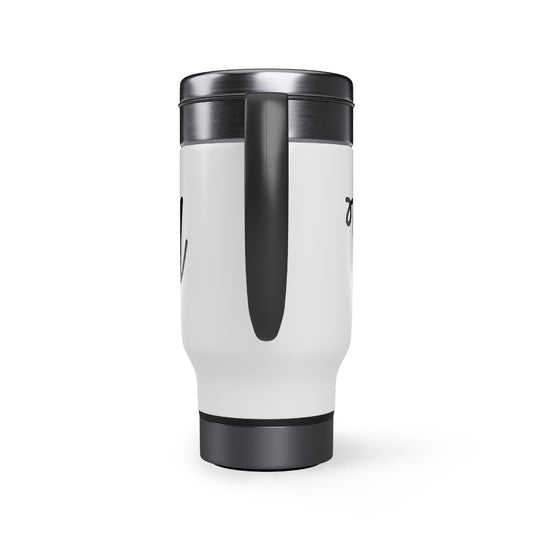 C- Blessed Stainless Steel Travel Mug with Handle, 14oz