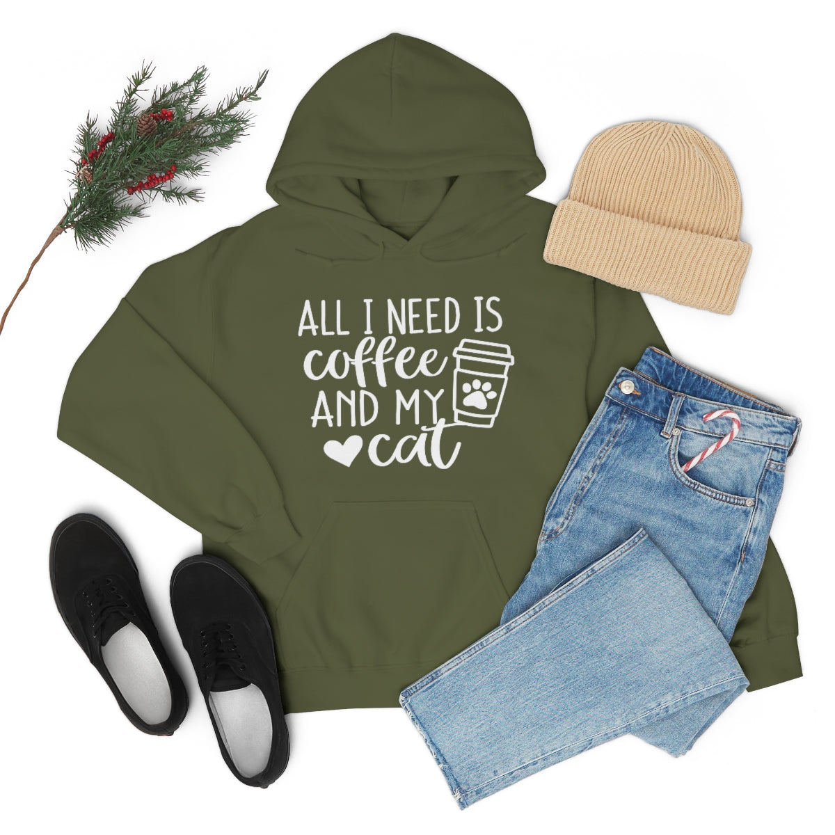 P- All I Need Is Coffee and My Cat Hoodie