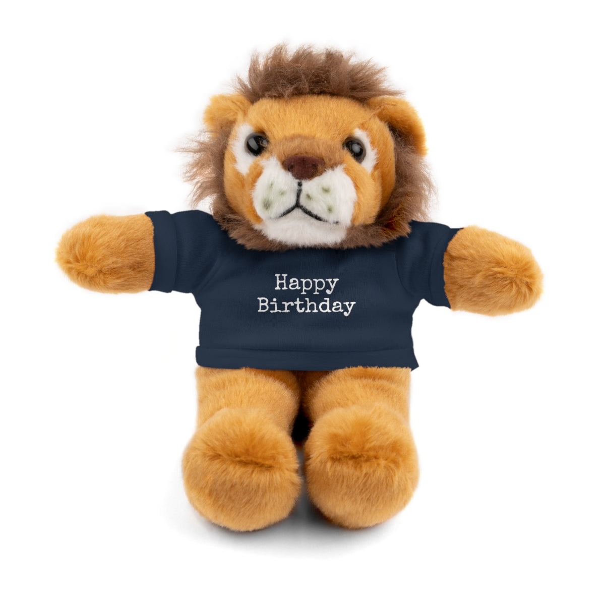 SA- Happy Birthday White Font Stuffed Animals with Tee