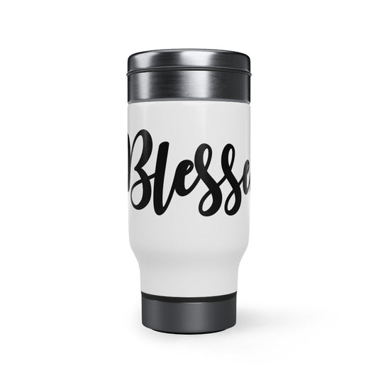 C- Blessed Stainless Steel Travel Mug with Handle, 14oz