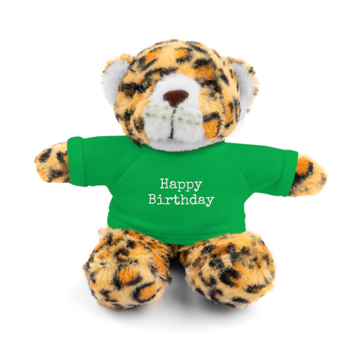 SA- Happy Birthday White Font Stuffed Animals with Tee