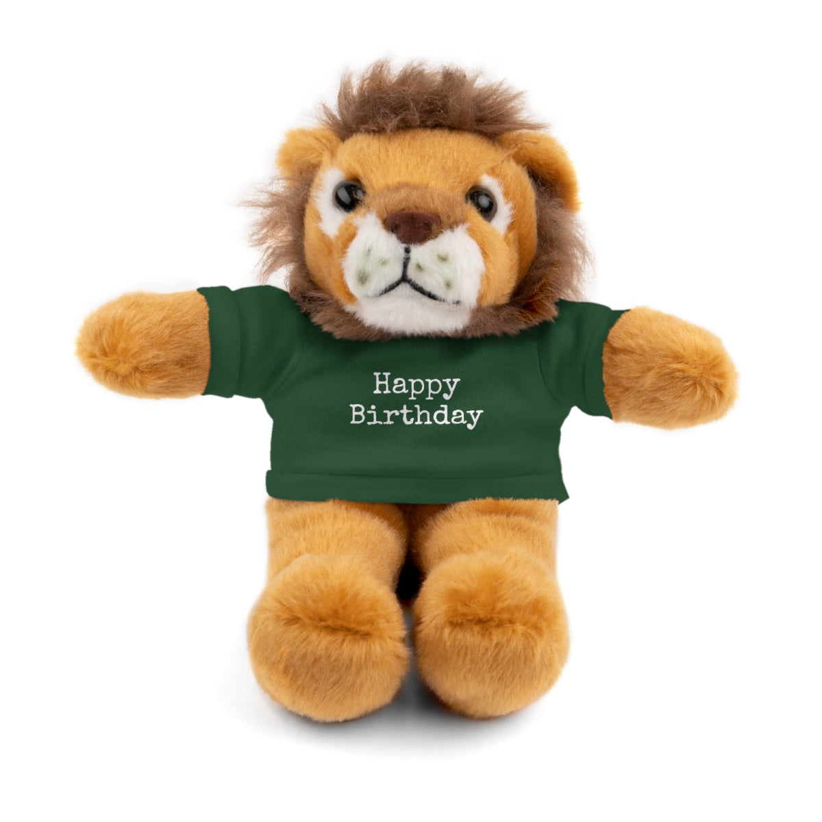 SA- Happy Birthday White Font Stuffed Animals with Tee