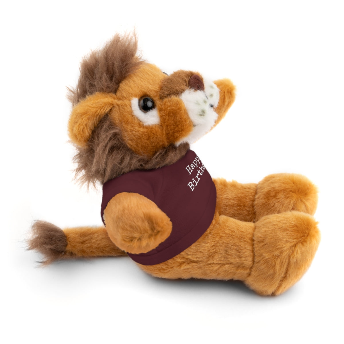 SA- Happy Birthday White Font Stuffed Animals with Tee