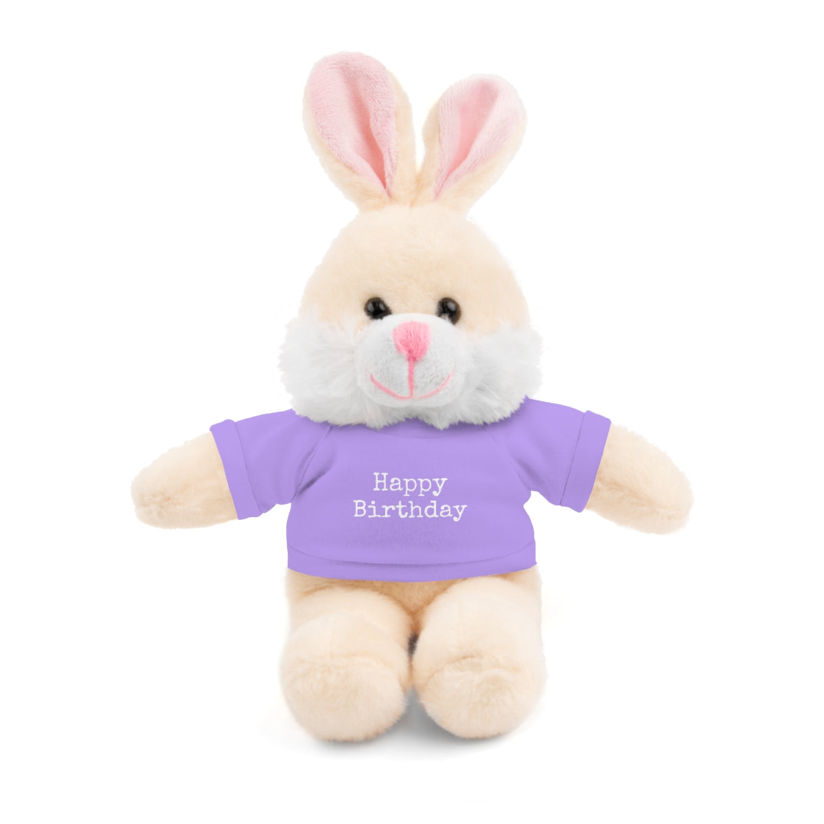 SA- Happy Birthday White Font Stuffed Animals with Tee