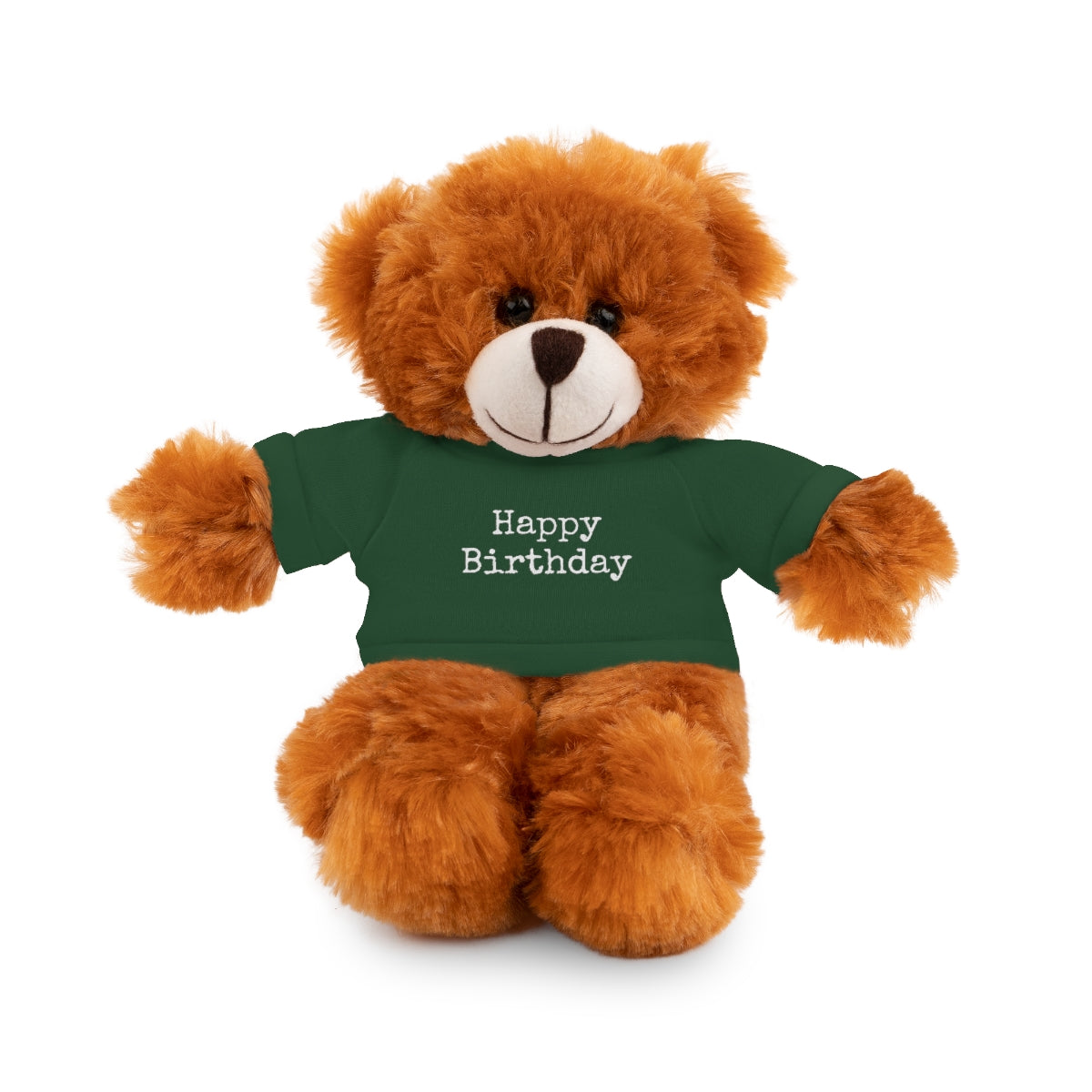 SA- Happy Birthday White Font Stuffed Animals with Tee