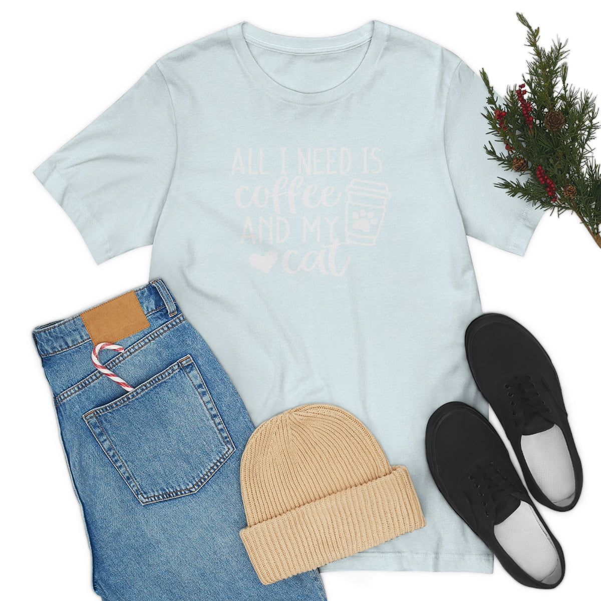 P- All I Need is Coffee and My Cat Tee