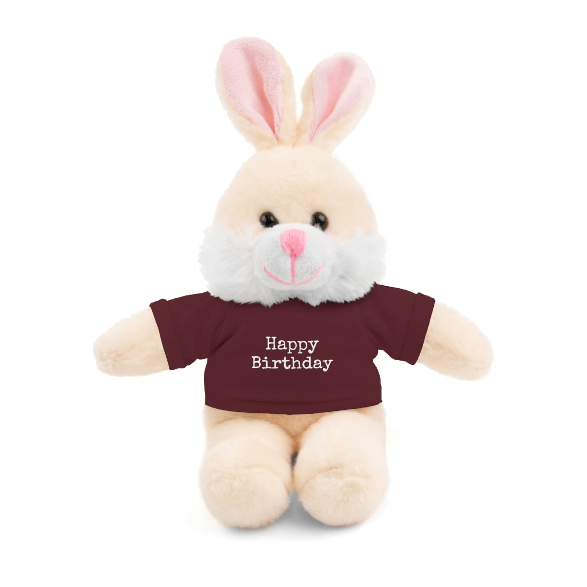 SA- Happy Birthday White Font Stuffed Animals with Tee