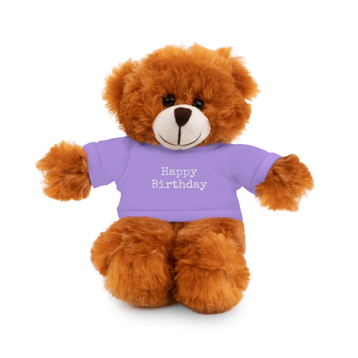 SA- Happy Birthday White Font Stuffed Animals with Tee