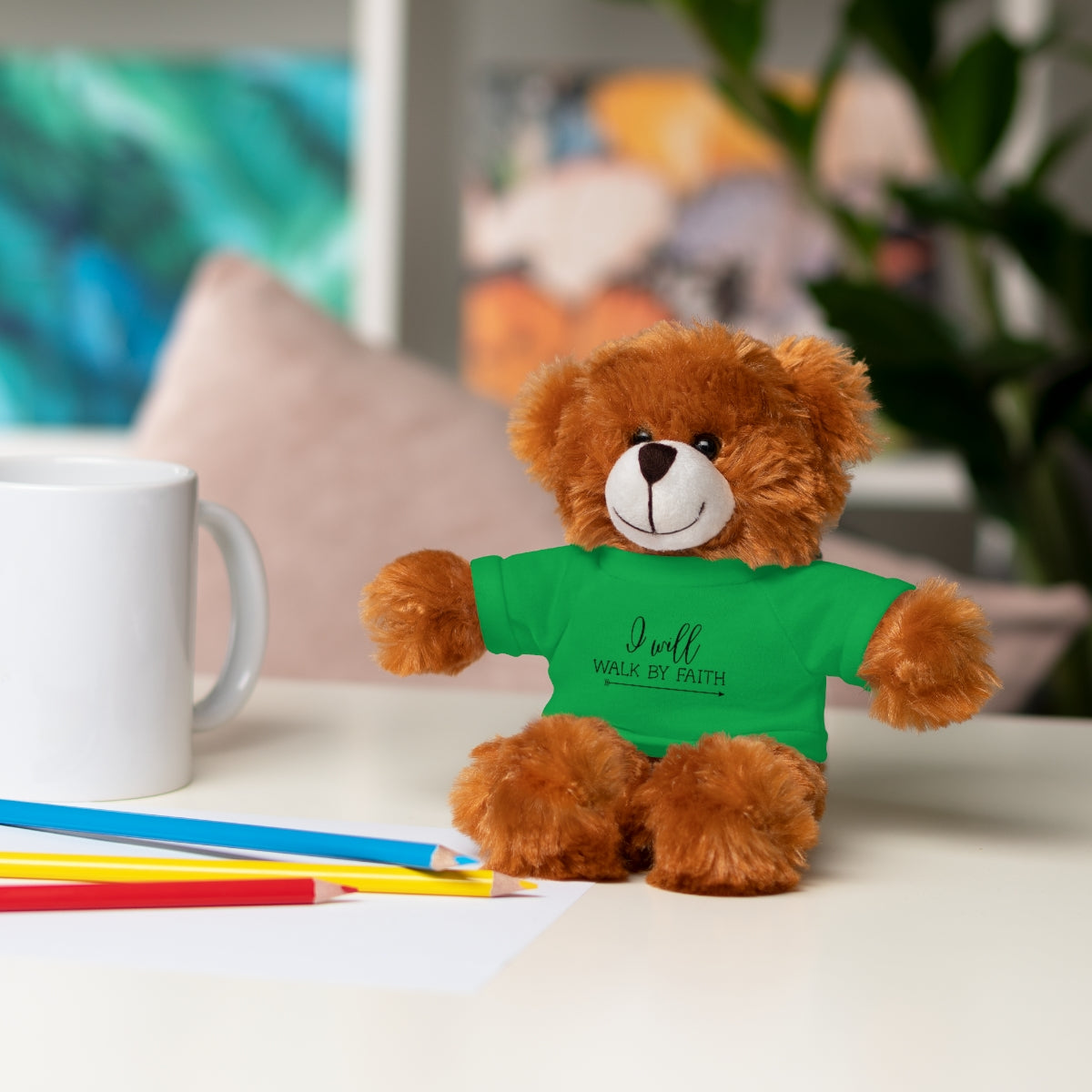 C- I Will Walk By Faith Stuffed Animals with Tee