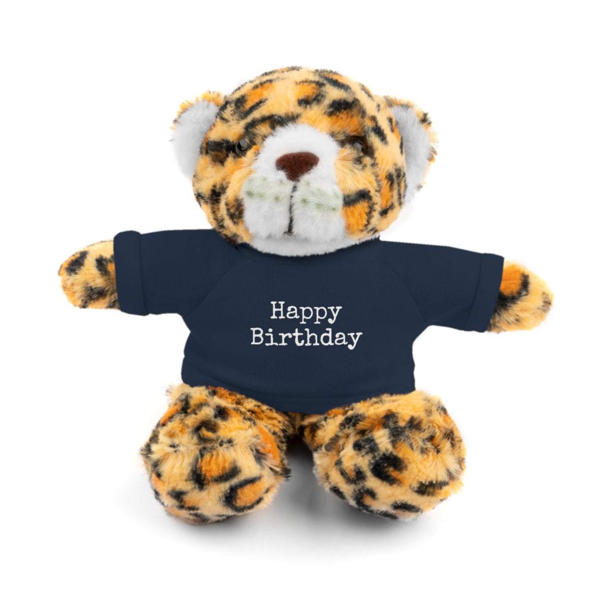 SA- Happy Birthday White Font Stuffed Animals with Tee