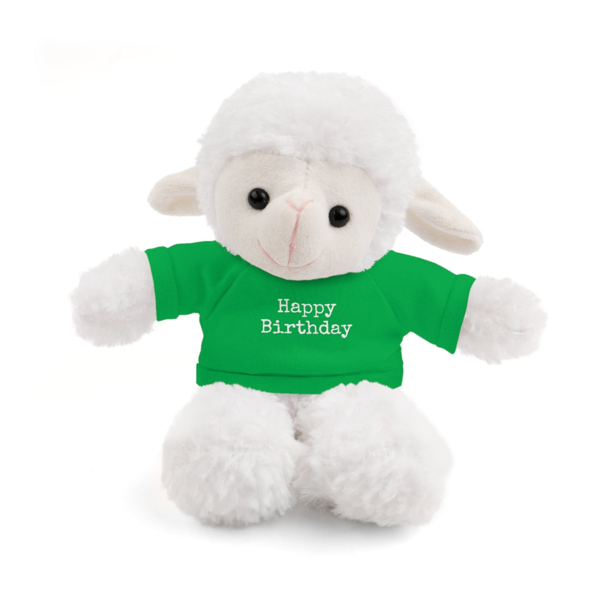 SA- Happy Birthday White Font Stuffed Animals with Tee