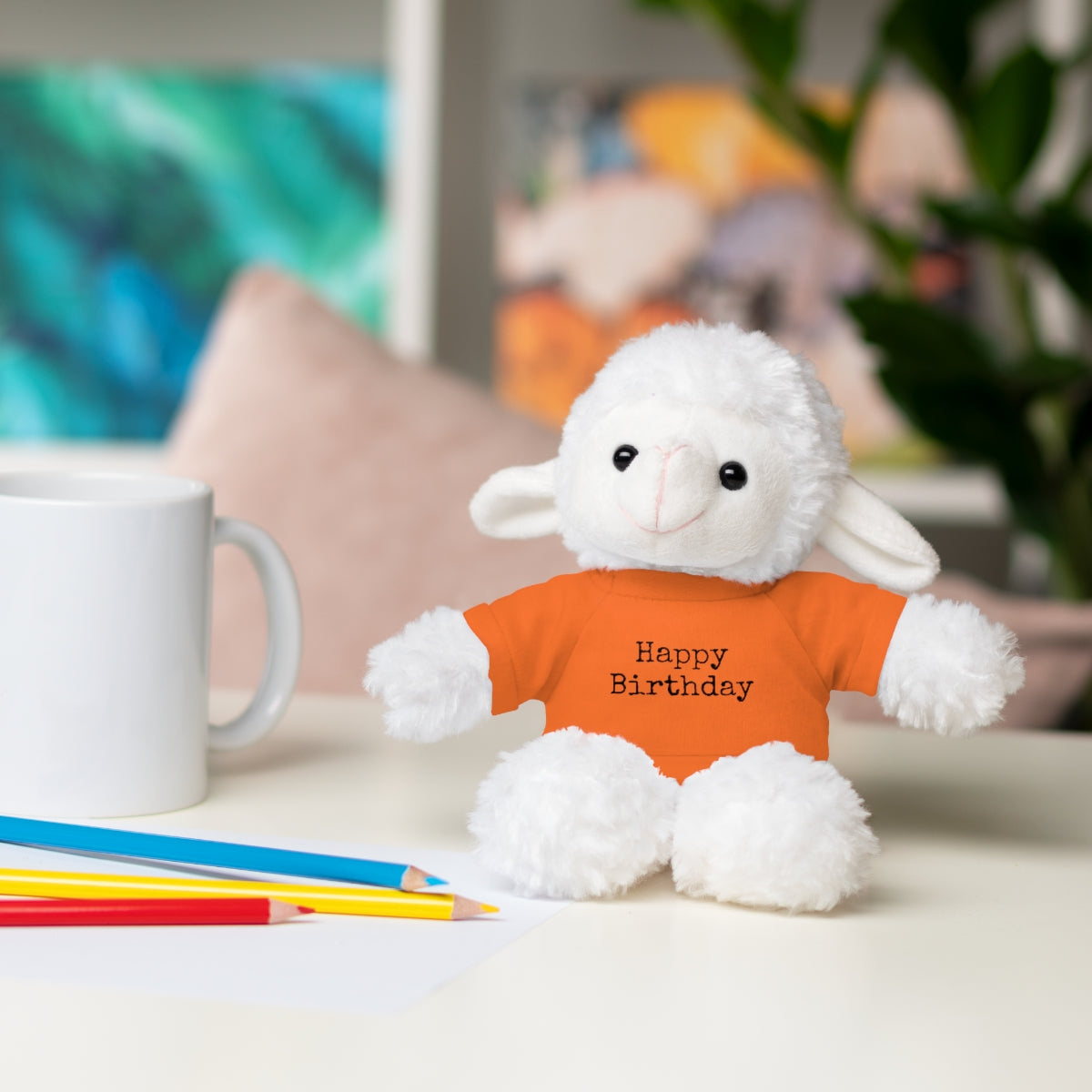 SA- Happy Birthday Black Font Stuffed Animals with Tee