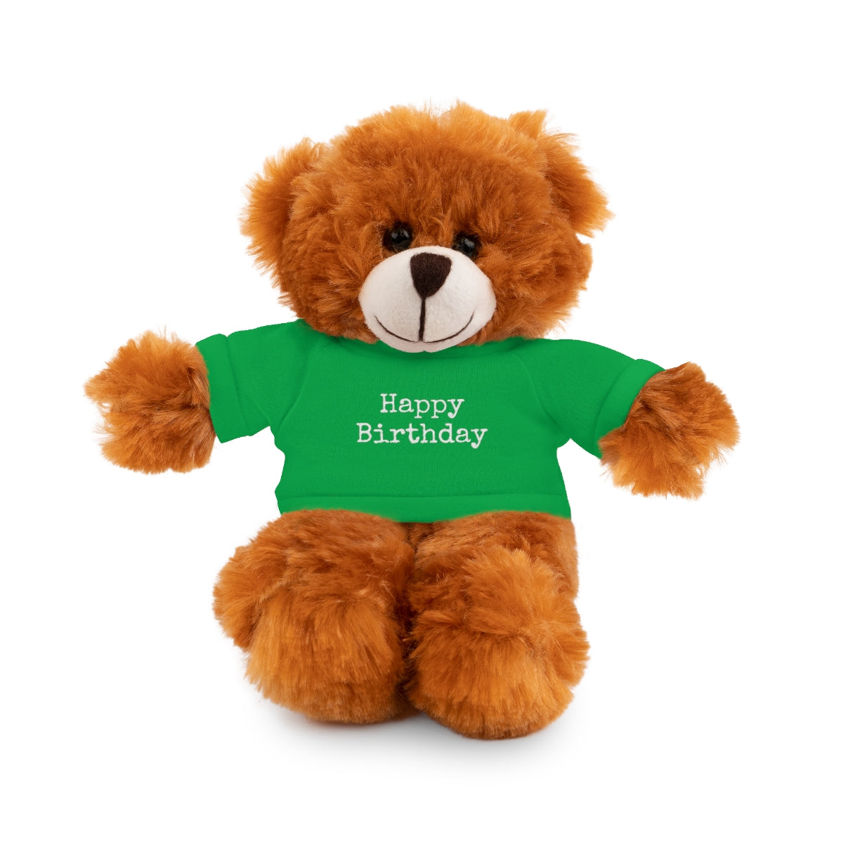 SA- Happy Birthday White Font Stuffed Animals with Tee