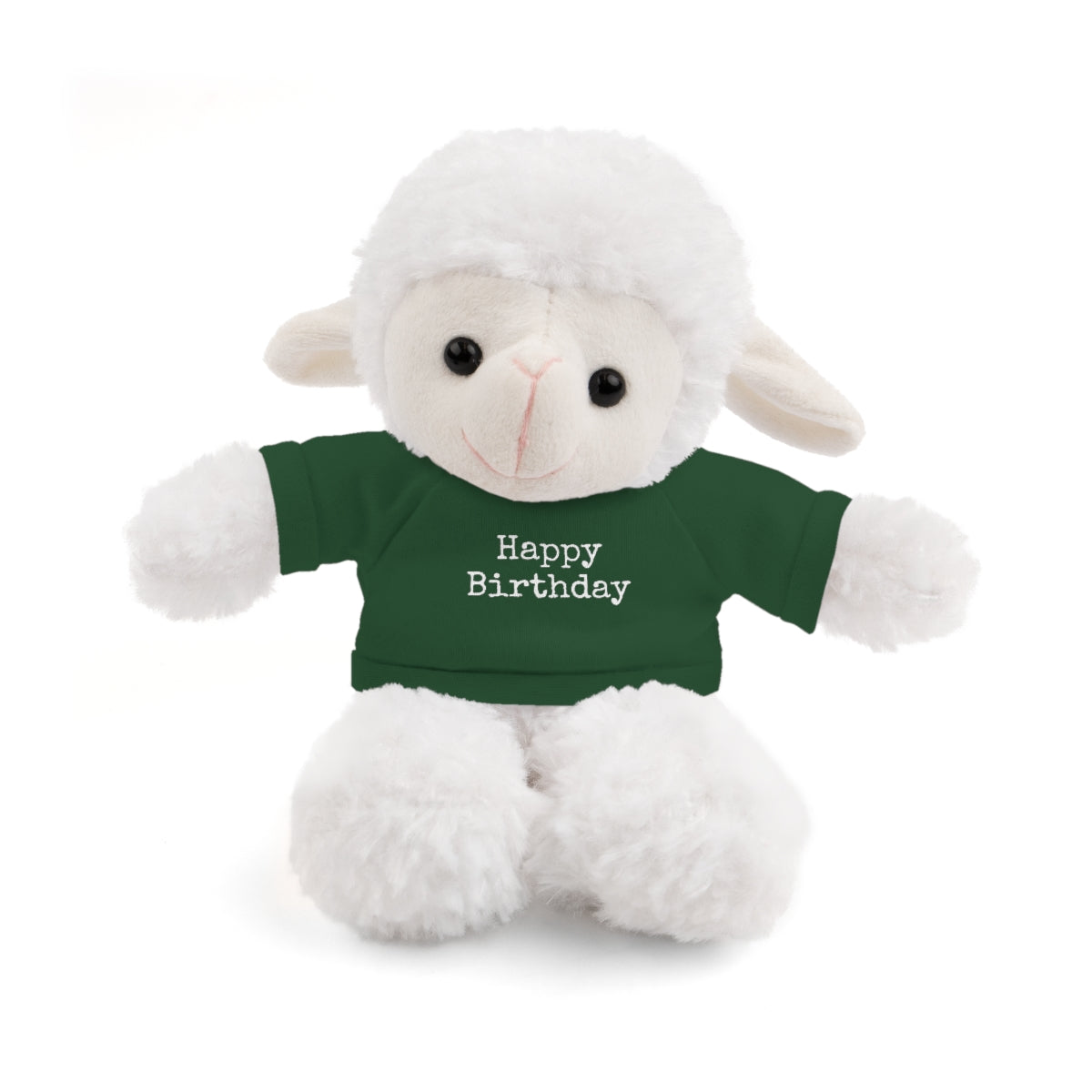 SA- Happy Birthday White Font Stuffed Animals with Tee