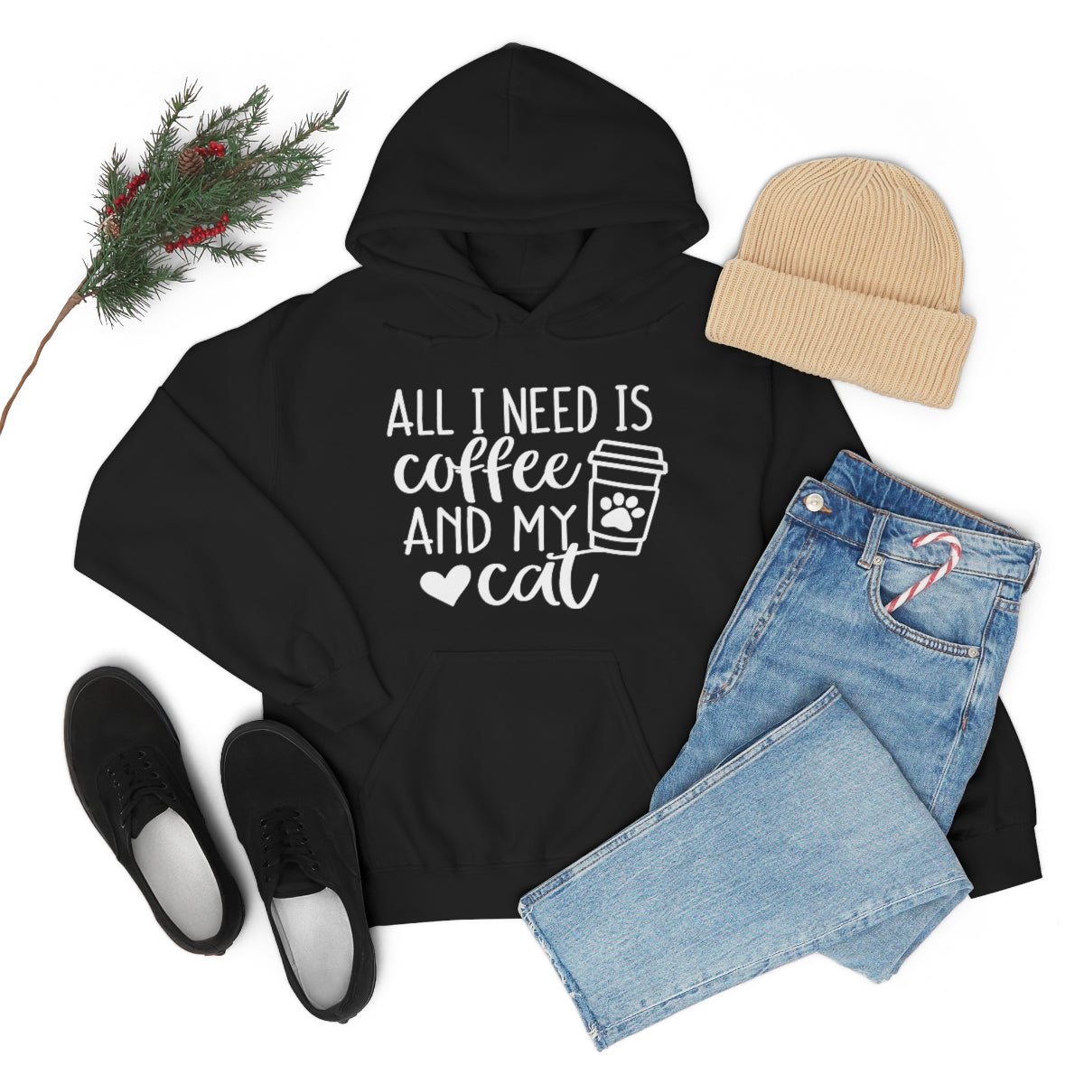 P- All I Need Is Coffee and My Cat Hoodie