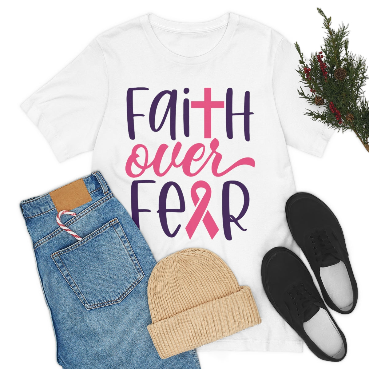 CAN- Faith Over Fear Cancer  Tee