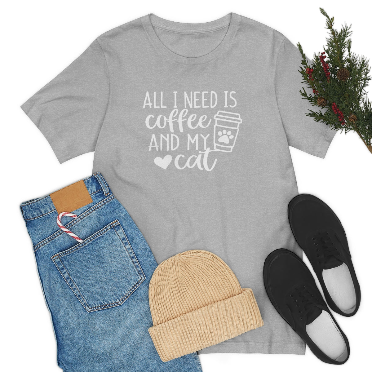 P- All I Need is Coffee and My Cat Tee