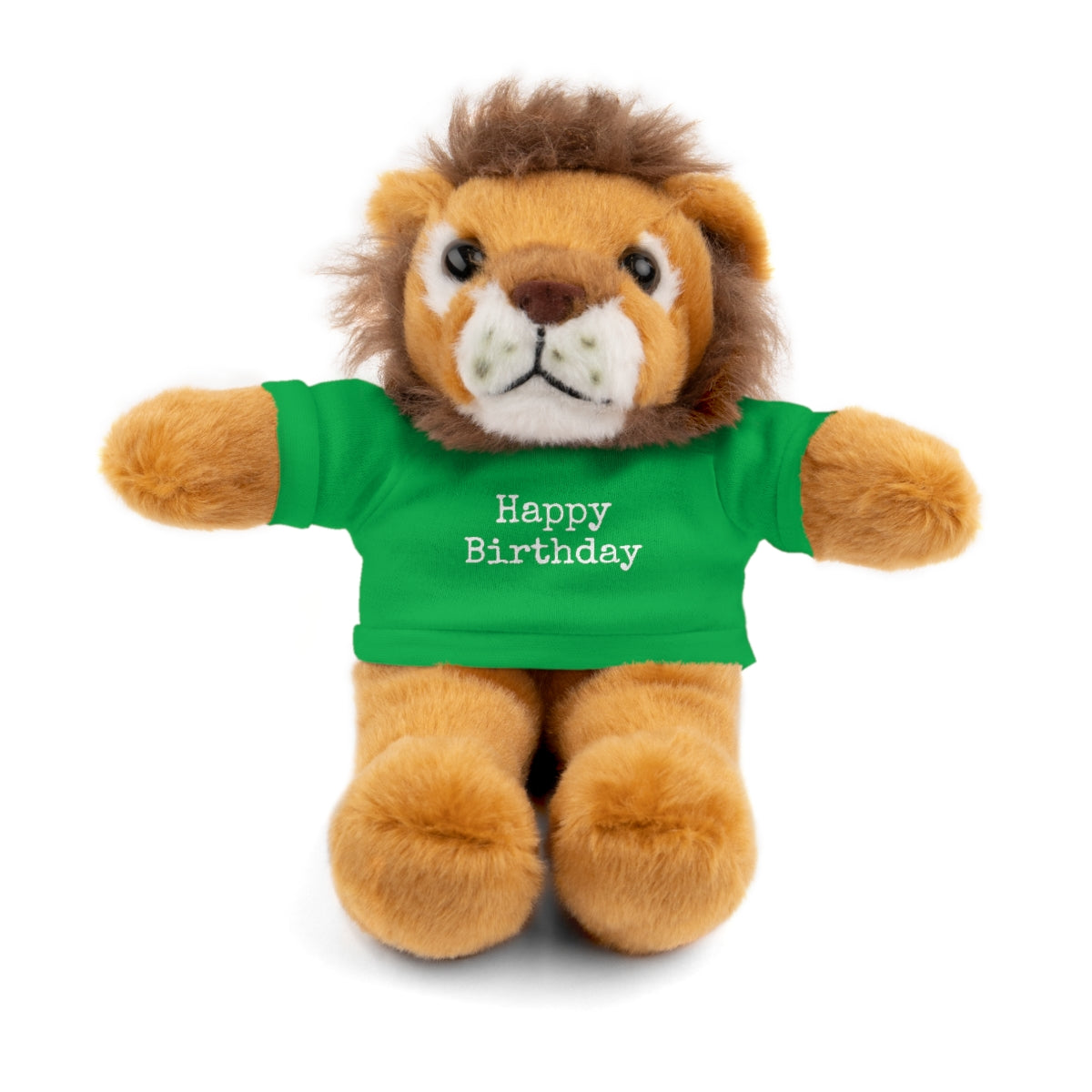 SA- Happy Birthday White Font Stuffed Animals with Tee