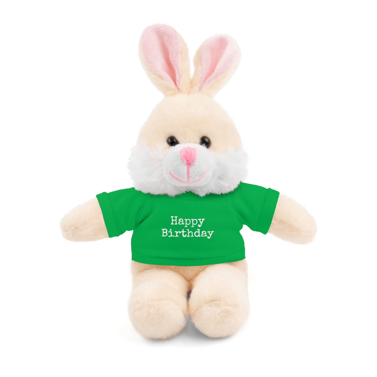 SA- Happy Birthday White Font Stuffed Animals with Tee