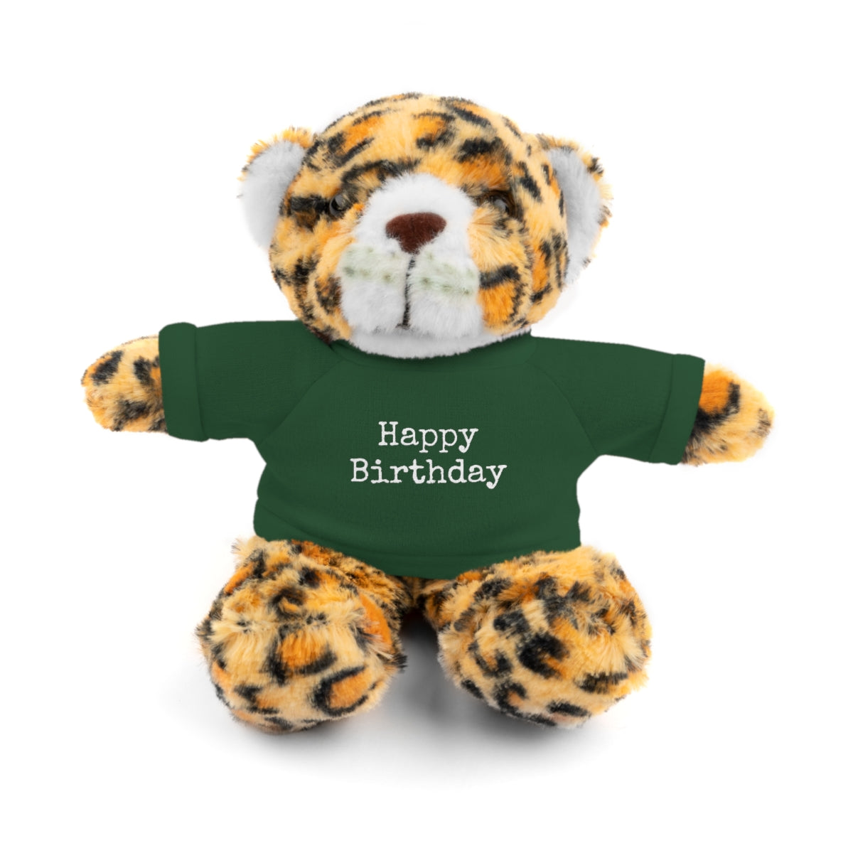 SA- Happy Birthday White Font Stuffed Animals with Tee