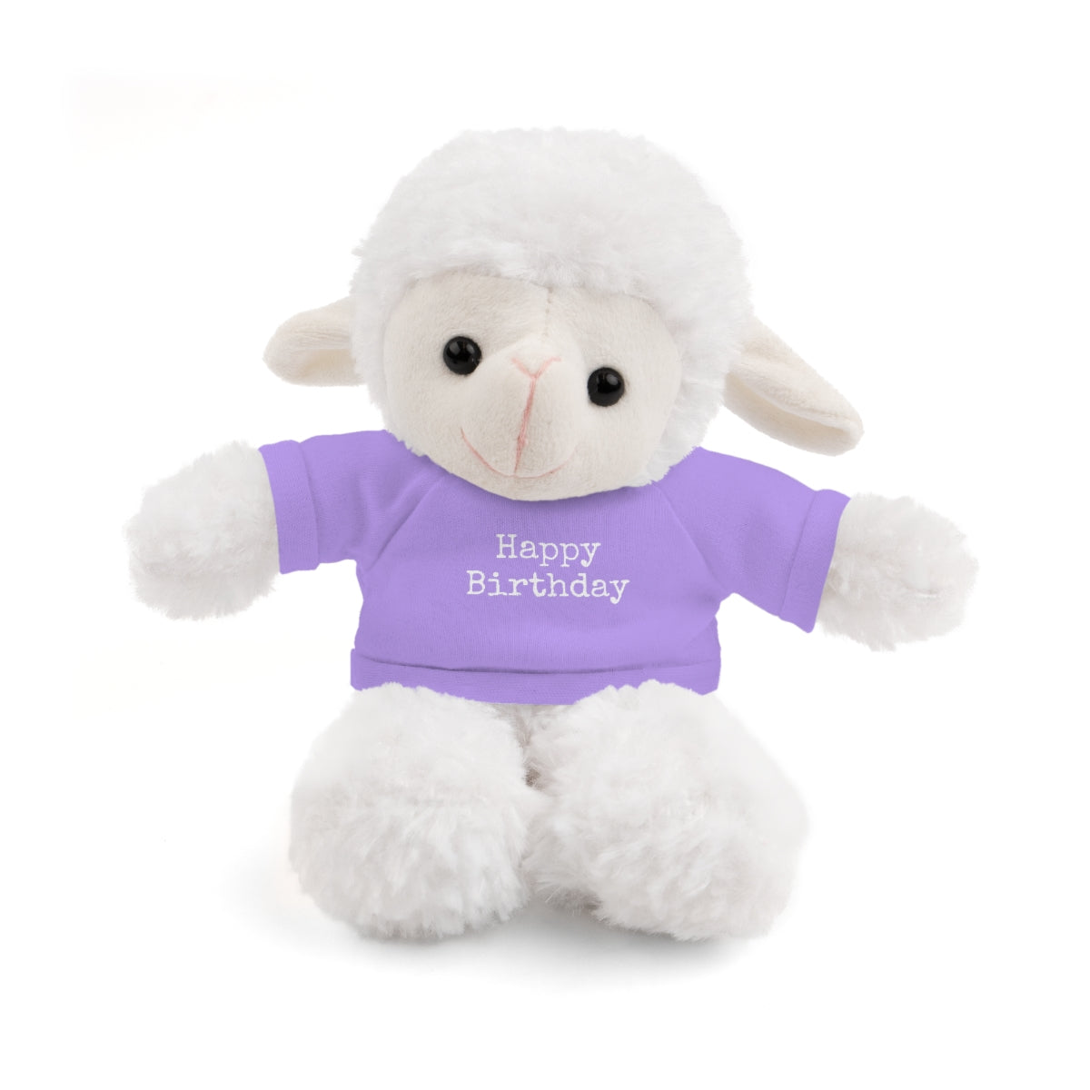 SA- Happy Birthday White Font Stuffed Animals with Tee