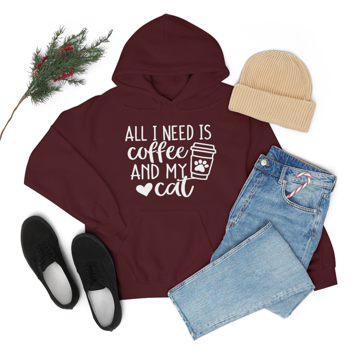P- All I Need Is Coffee and My Cat Hoodie