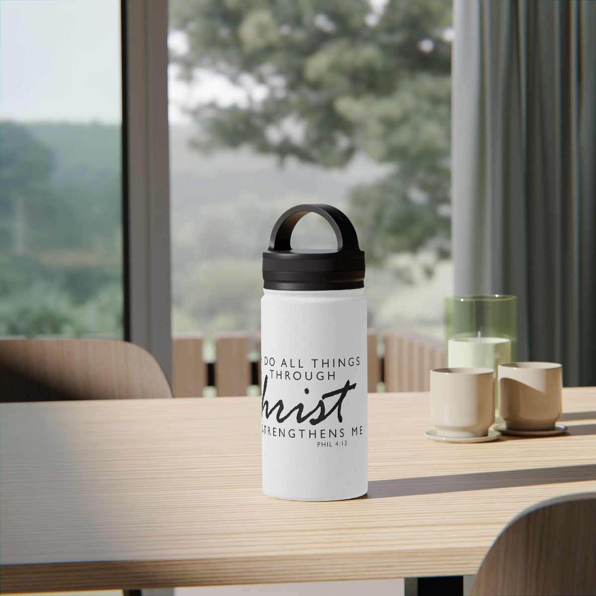 C- Stainless Steel Water Bottle, Handle Lid