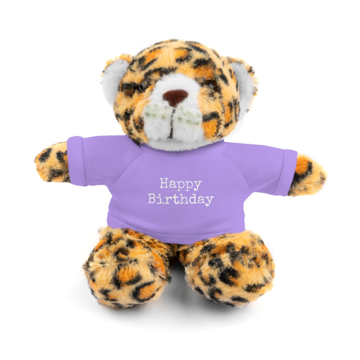 SA- Happy Birthday White Font Stuffed Animals with Tee