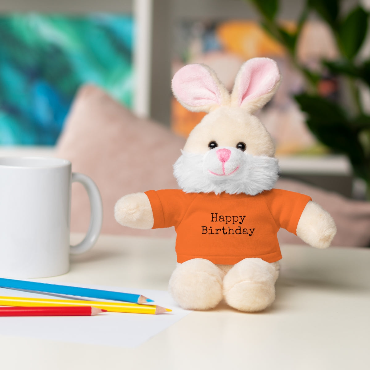 SA- Happy Birthday Black Font Stuffed Animals with Tee