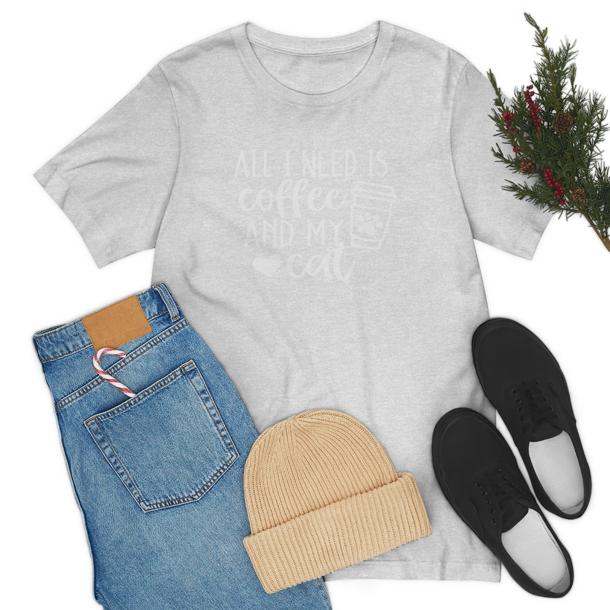 P- All I Need is Coffee and My Cat Tee