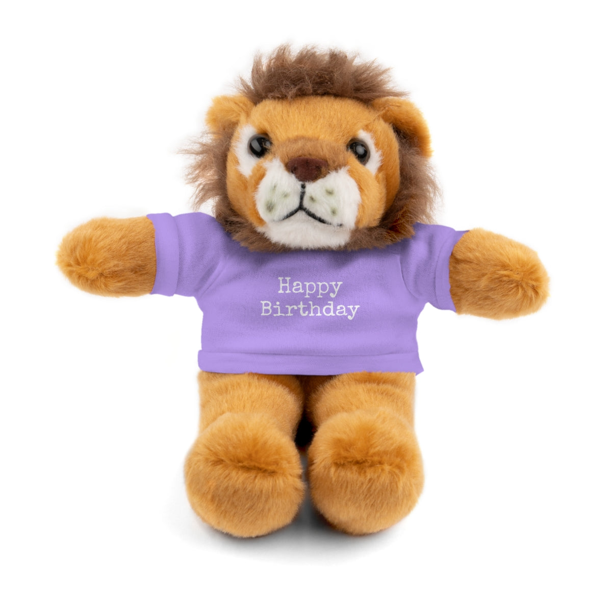 SA- Happy Birthday White Font Stuffed Animals with Tee