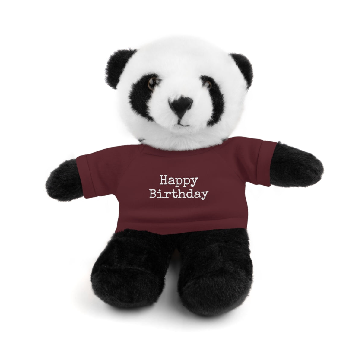 SA- Happy Birthday White Font Stuffed Animals with Tee
