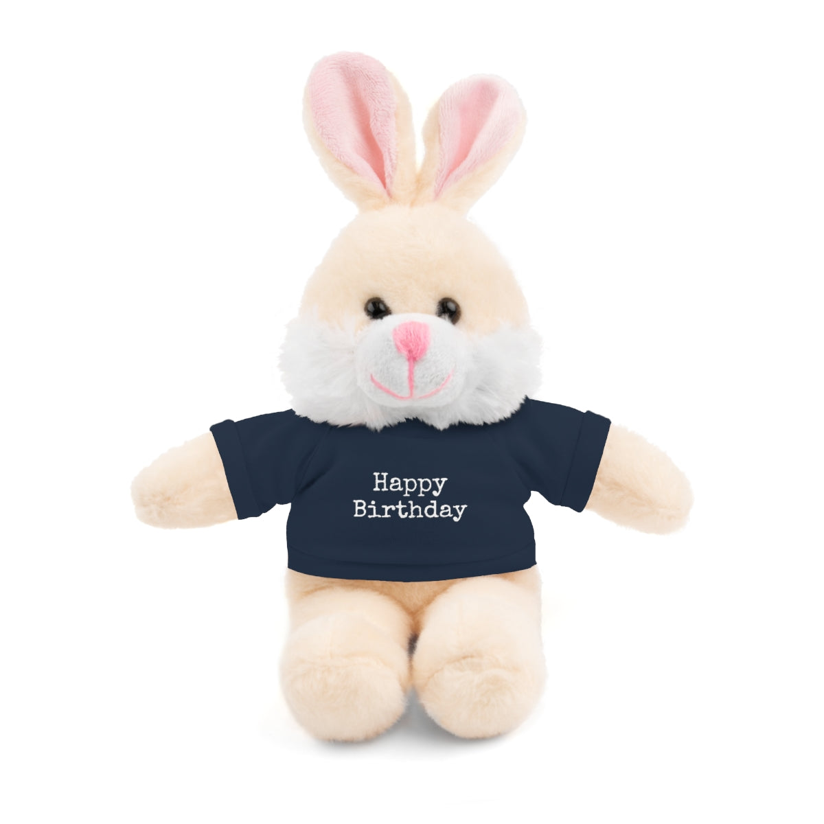 SA- Happy Birthday White Font Stuffed Animals with Tee