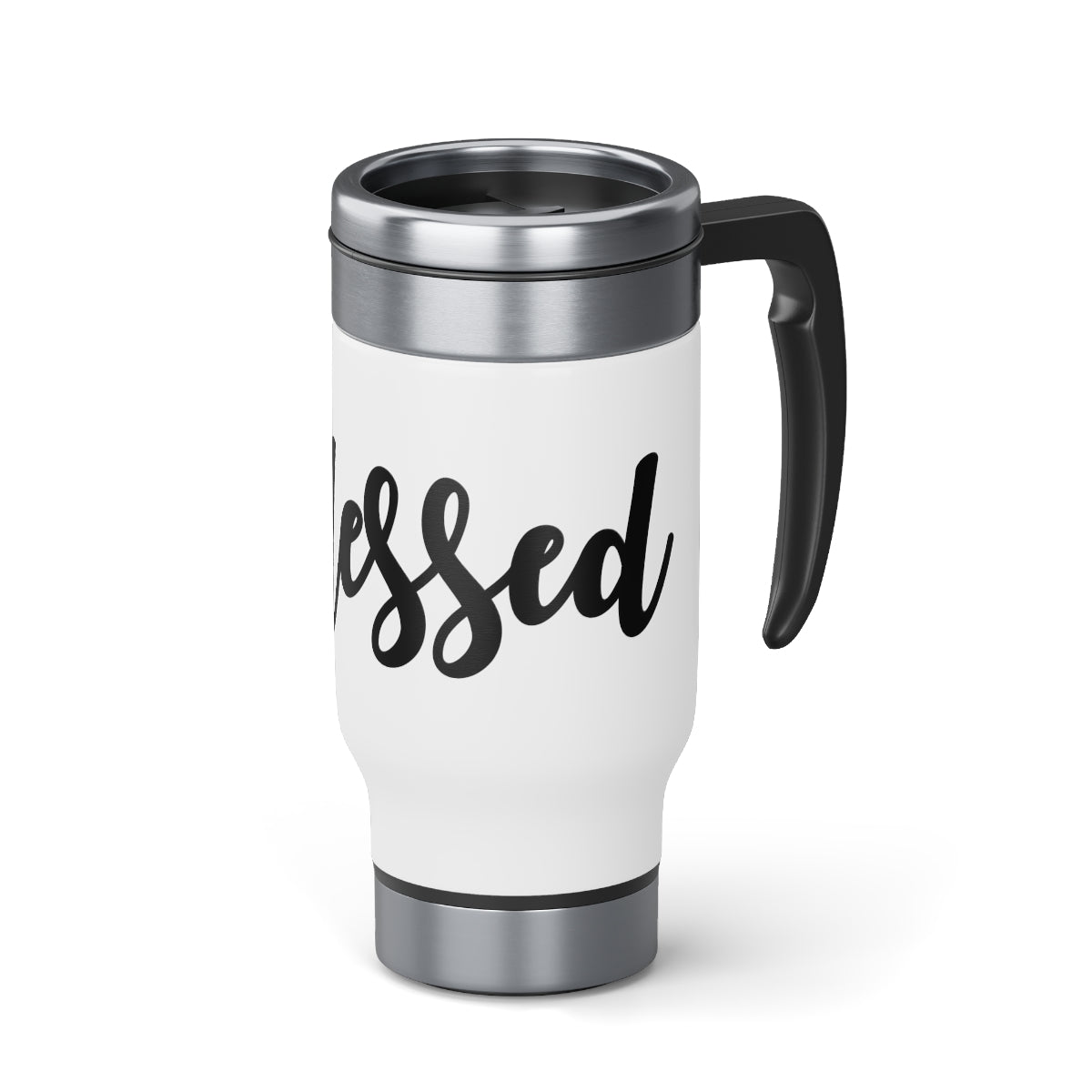 C- Blessed Stainless Steel Travel Mug with Handle, 14oz