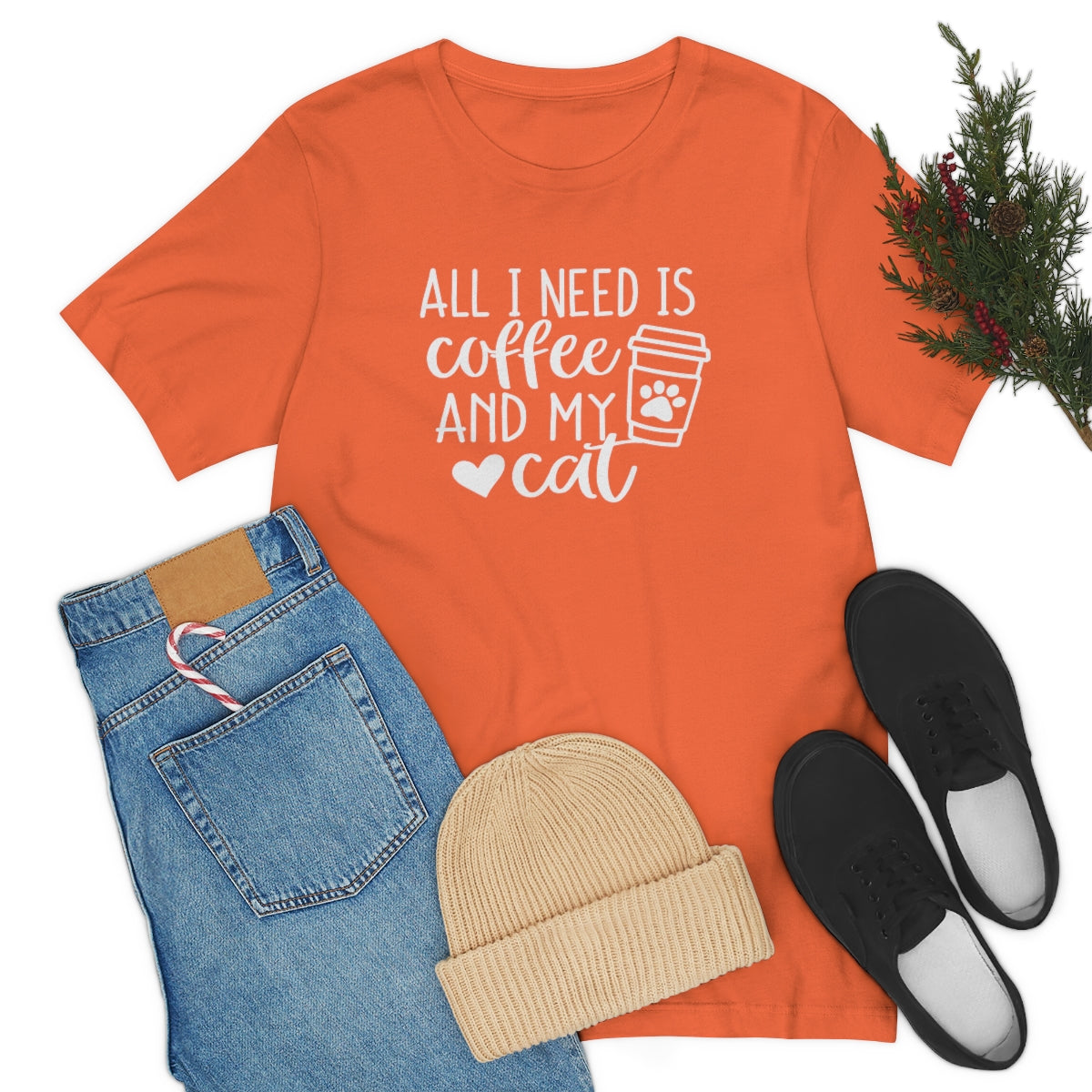 P- All I Need is Coffee and My Cat Tee